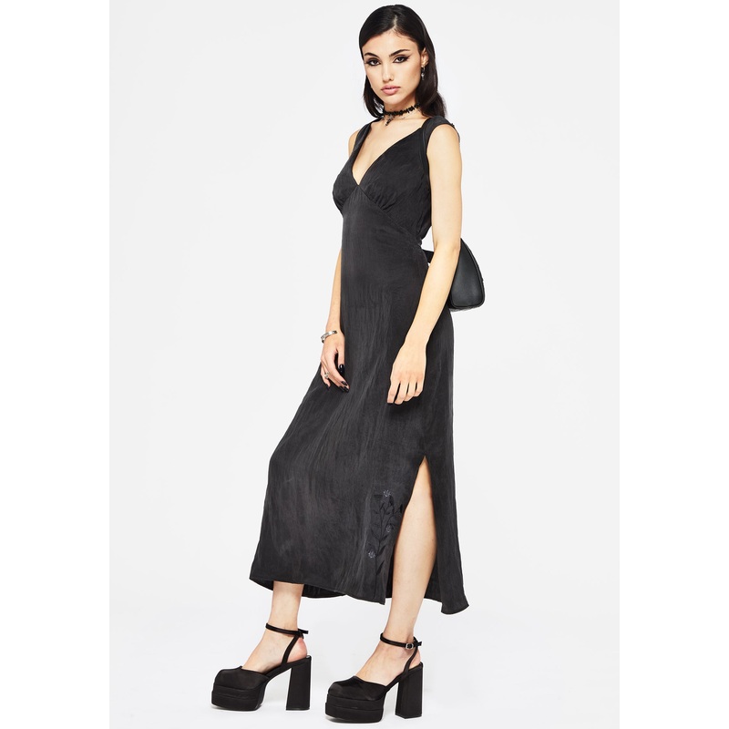 Maeve Lyocell Blend Floral Embroidered Cami Maxi Dress