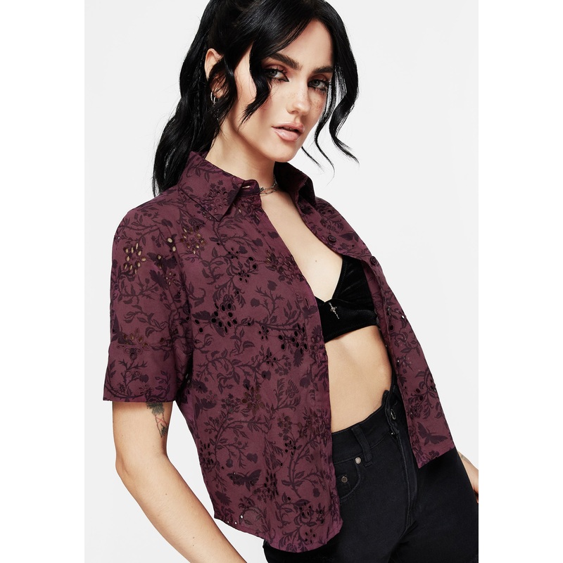 Morgana Cotton Broderie Button Up Shirt