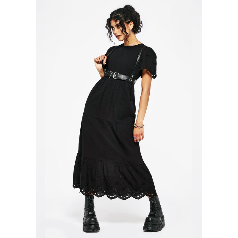 Synthweb Cotton Broderie Hem Midaxi Dress