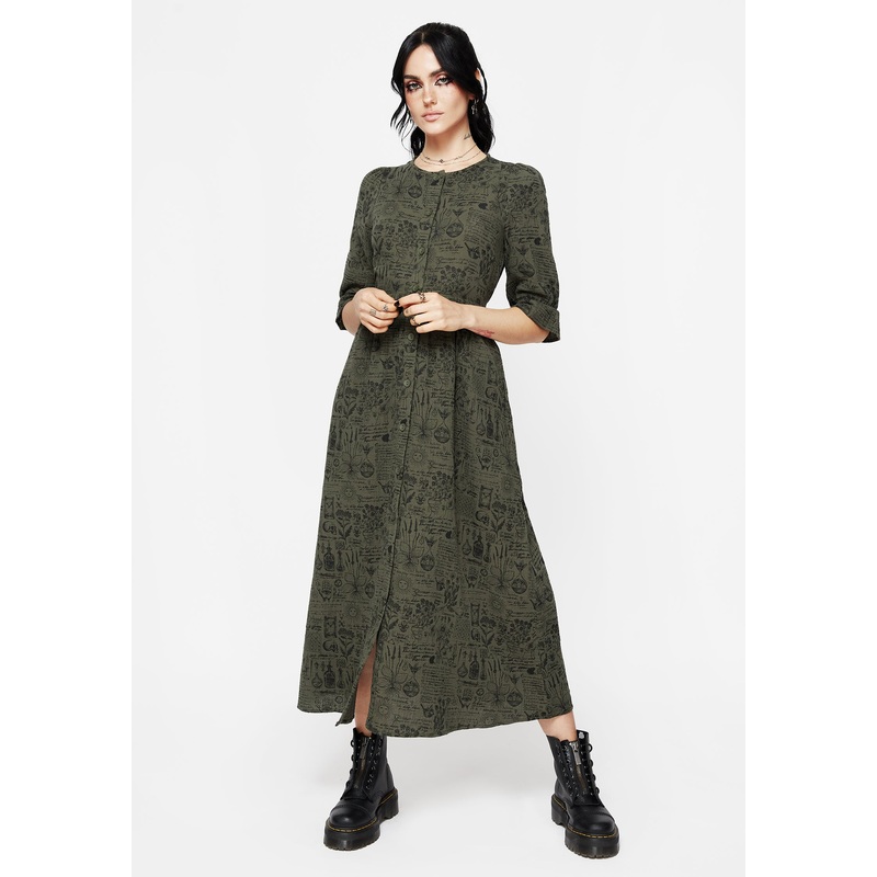 Taddea Cotton Button Up Midaxi Dress