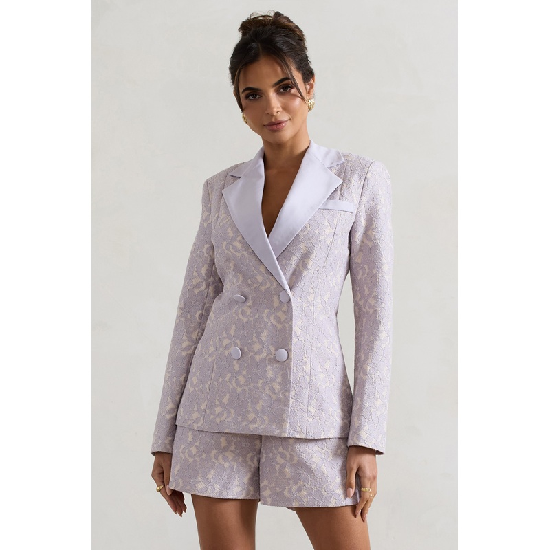 Kennedy | Mauve Lace Tailored Blazer