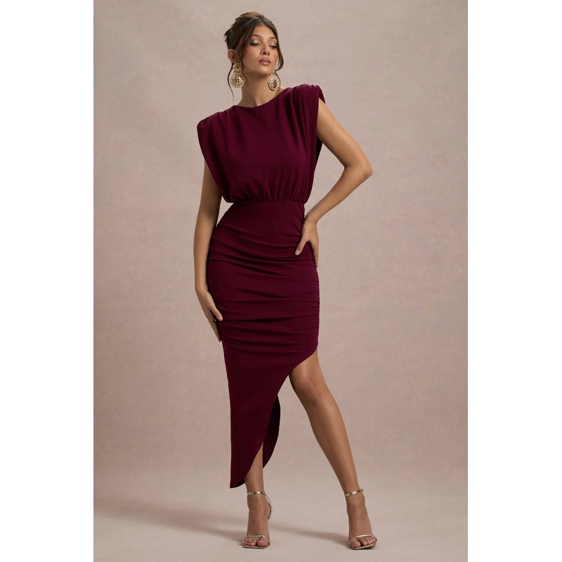 Jennifer | Port Sleeveless Maxi Dress With Asymmetric Hem