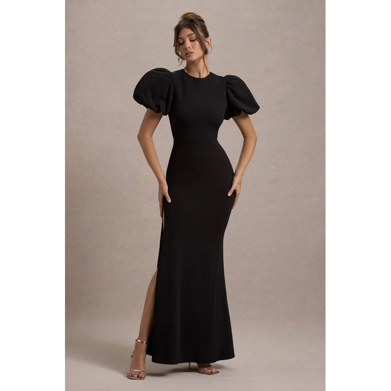 Love Letters | Black Puff-Sleeve Maxi Dress