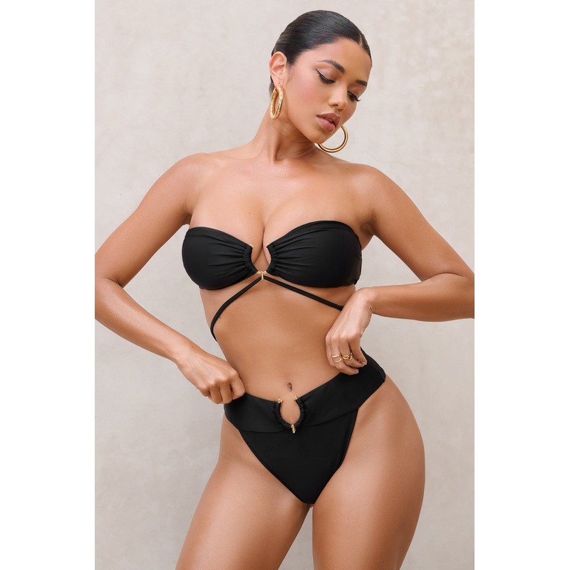 Rises | Black High Waisted Bikini Bottoms