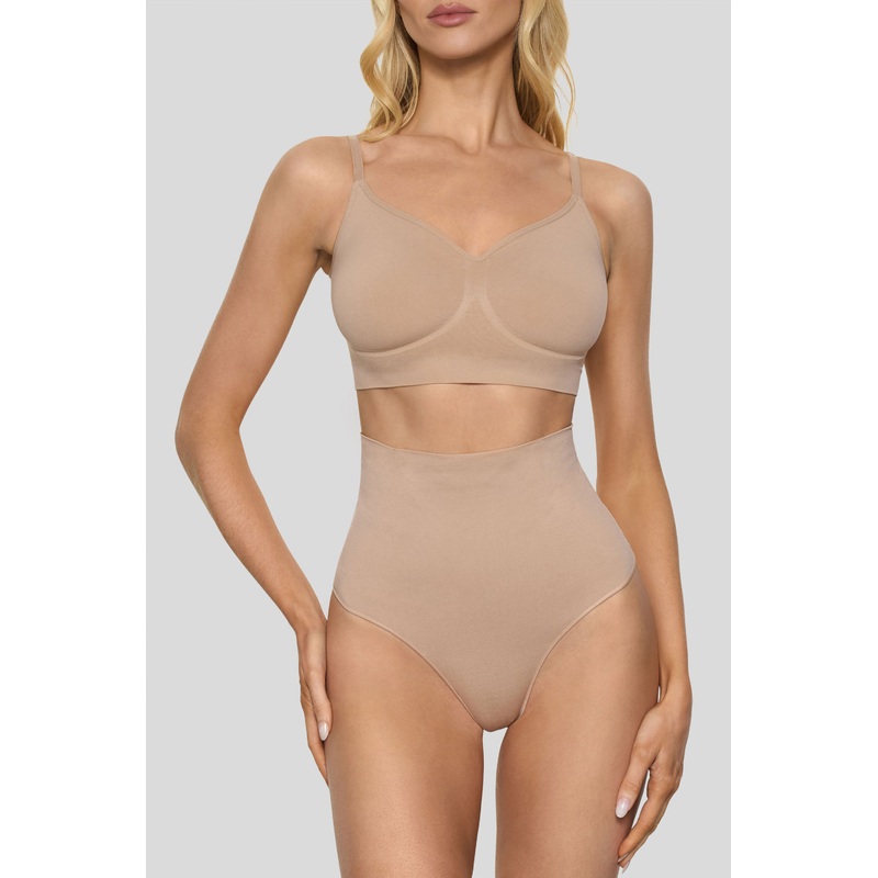 BOOMBA | Beige Short-Waisted Thong Shapewear