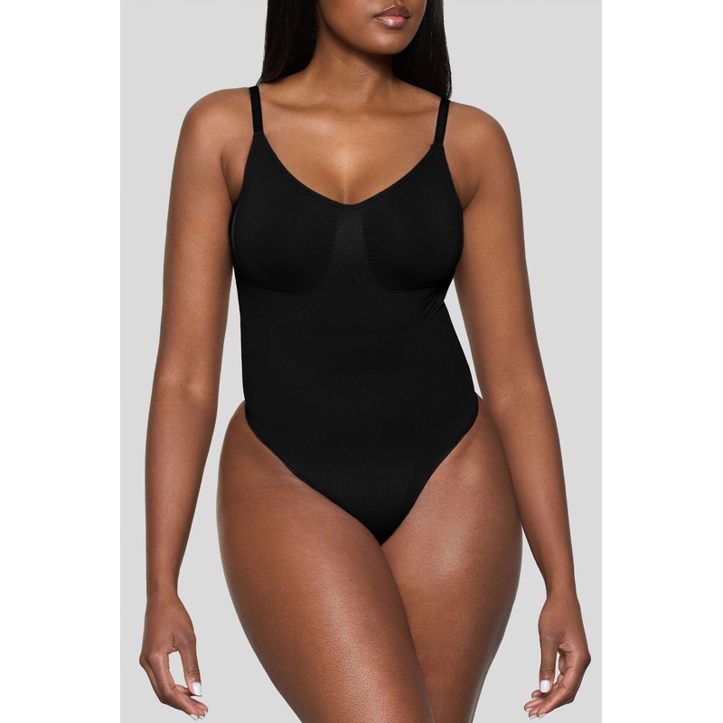 BOOMBA | Black Bodysuit Thong Shapewear