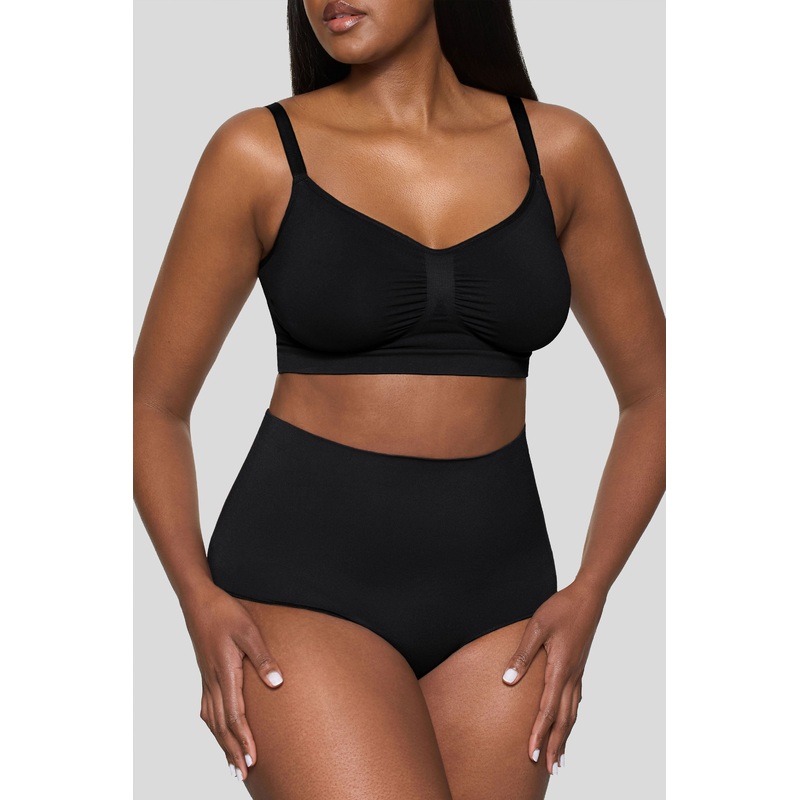 BOOMBA | Black Short-Waisted Thong Shapewear