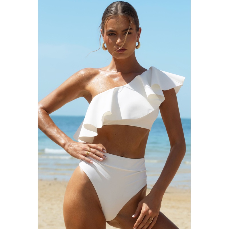 Kos | White High-Waist Bikini Bottoms