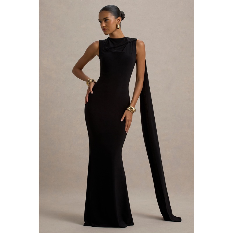Mia | Black Maxi Dress With Sash