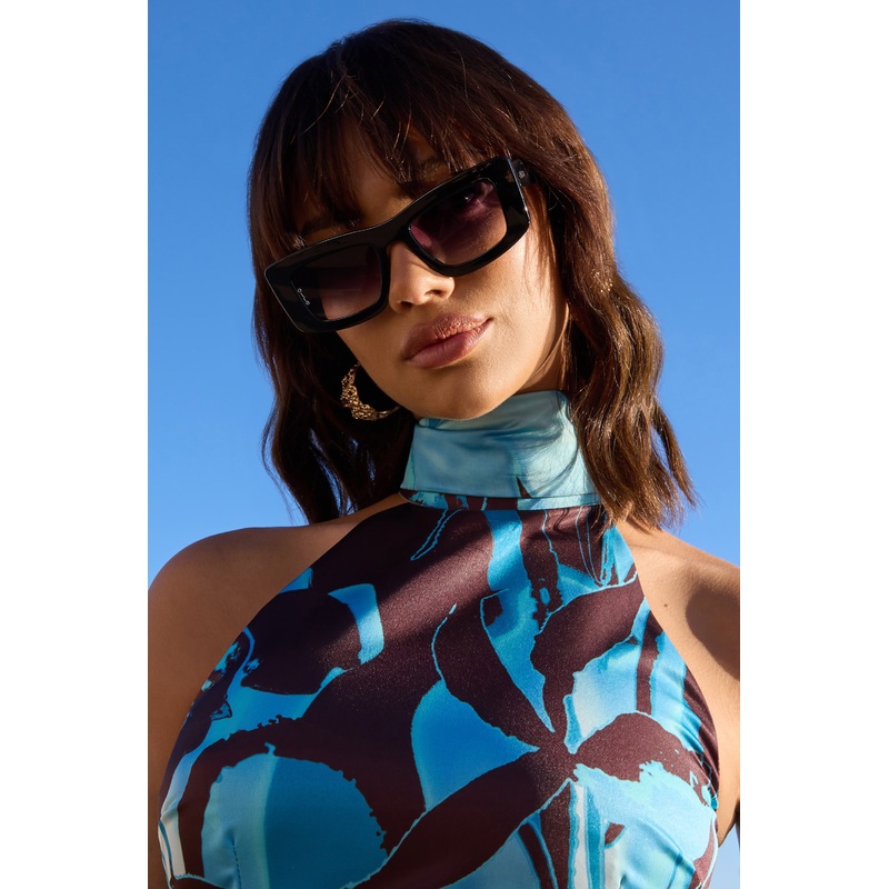 Marsha | Otra Black Thick Cat-Eye Sunglasses