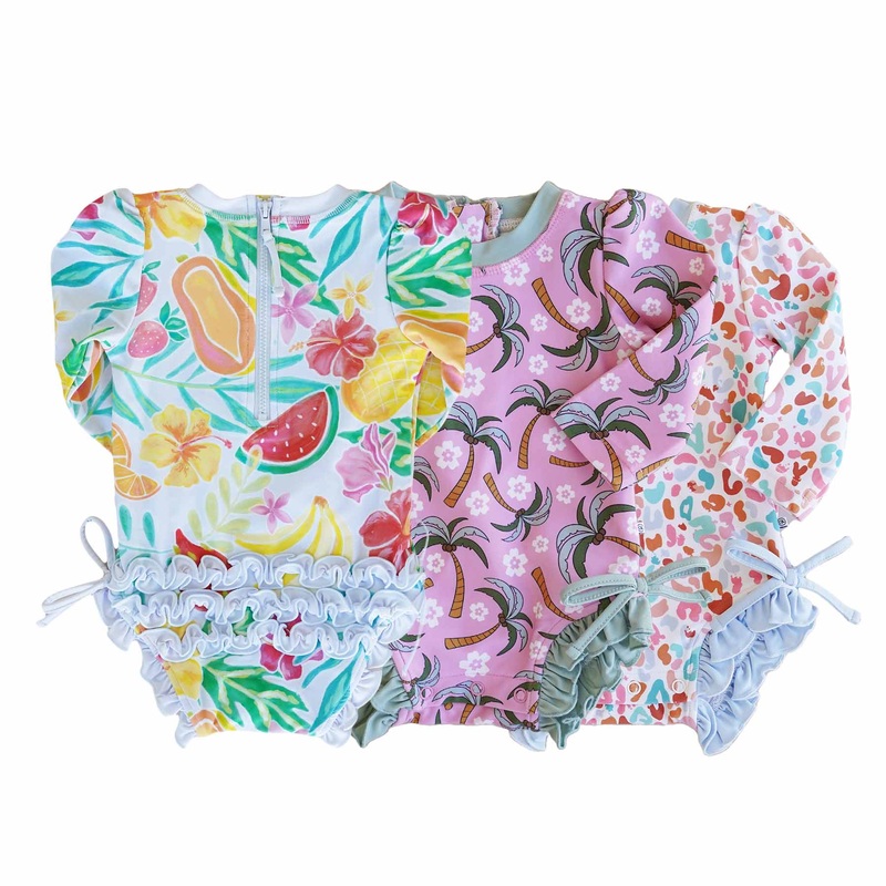 Long Sleeve Rash Guard With Ruffle Bottom | All Prints
