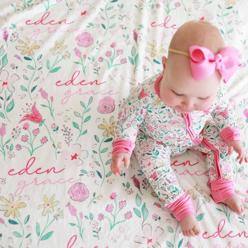 Paris Petals Personalized Kids Blanket