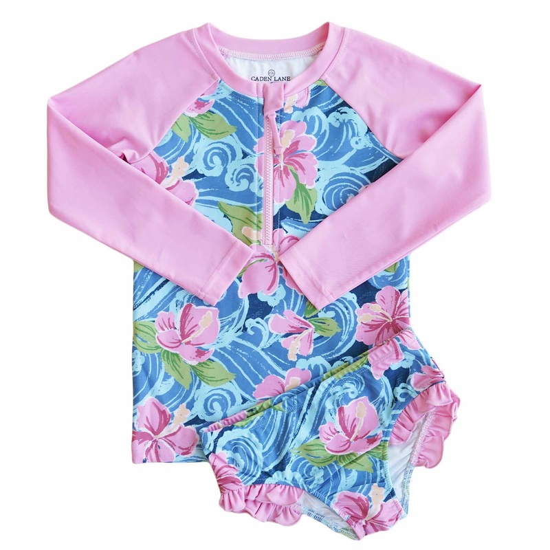 Two-Piece Long Sleeve Rash Guard with Front Zipper | Ohana
