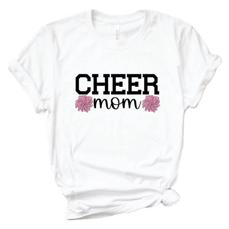 Cheer Mom Graphic Tee | White