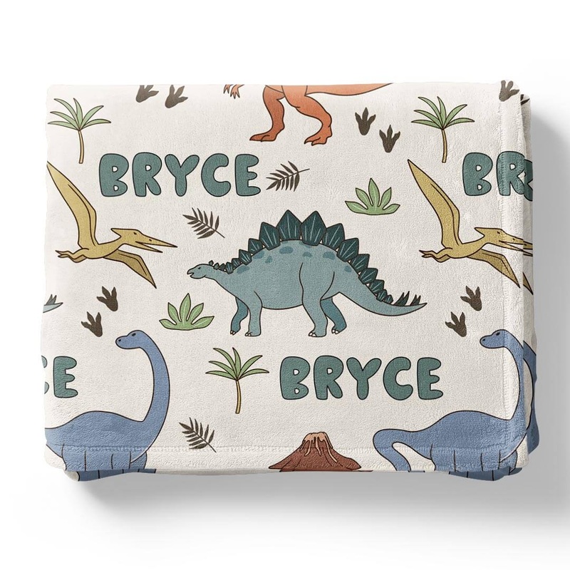 Dino Dude Personalized Kids Blanket