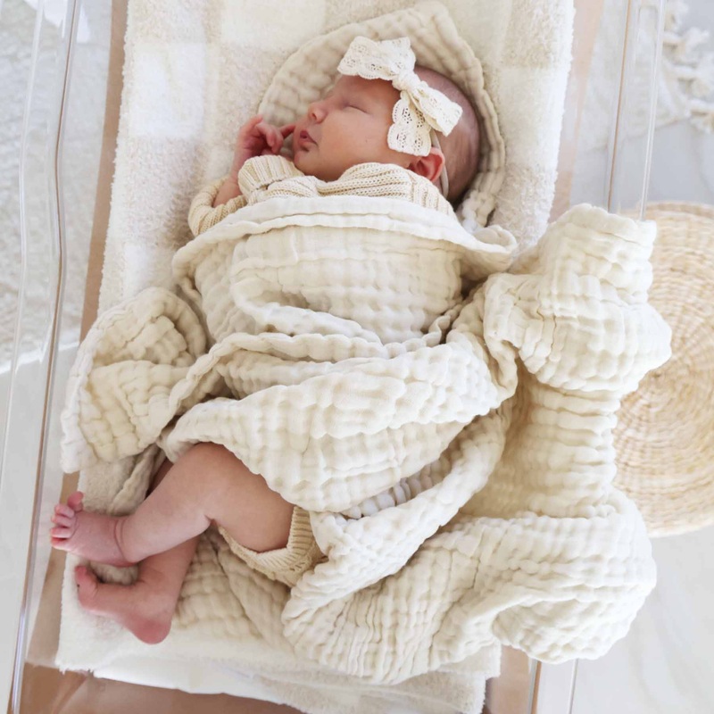 Organic Cotton Gauze Swaddle Blanket | Vanilla