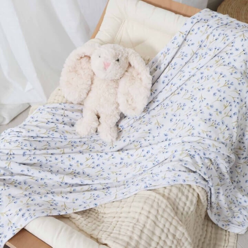 Blake’s Blooms Bamboo Waffle Oversized Swaddle Blanket