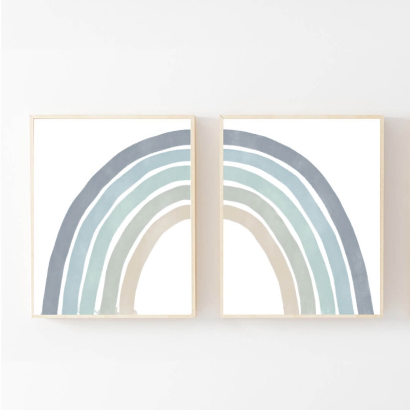 Boy Rainbow Bundled Digital Nursery Art