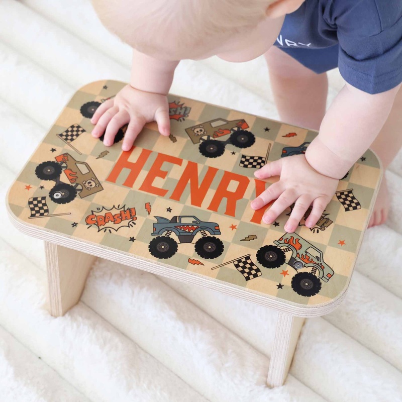 Kids Personalized Step Stool | Big Wheelin’