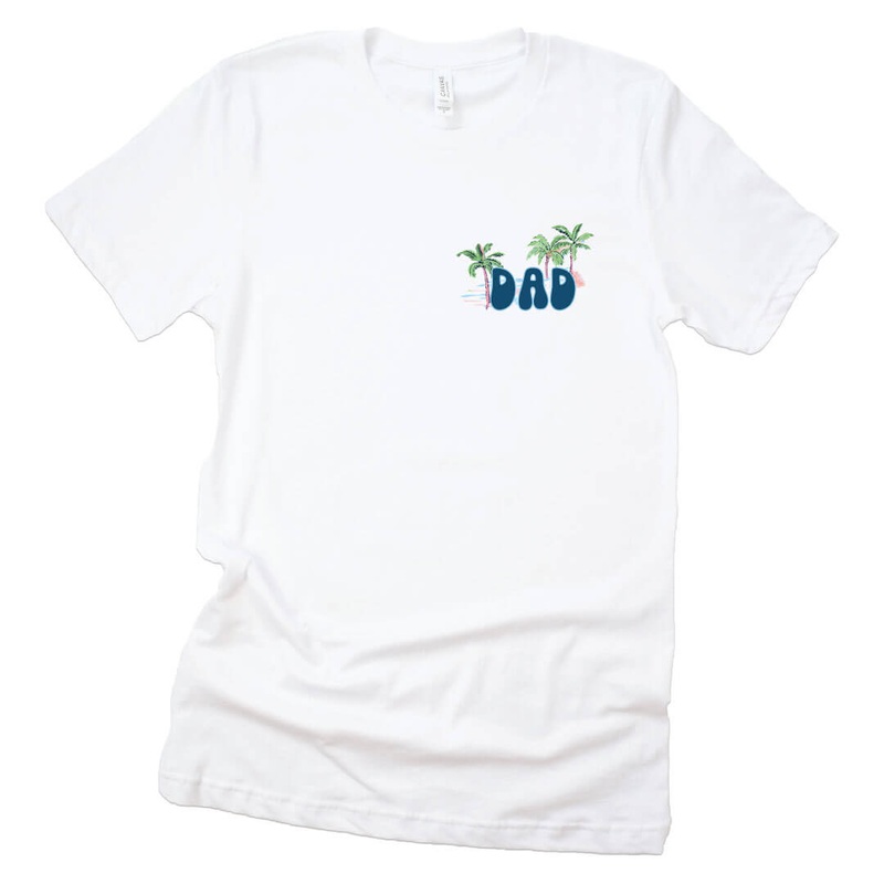 Pastel Palms Dad Graphic Tee | White