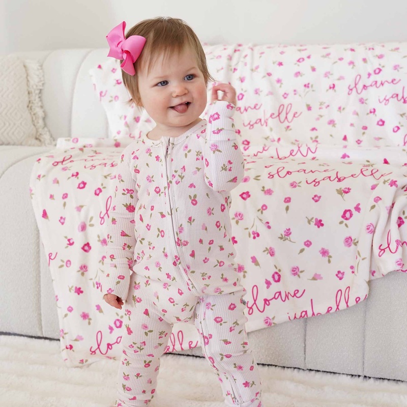 Penny’s Posies Bamboo Waffle Convertible Zip Romper