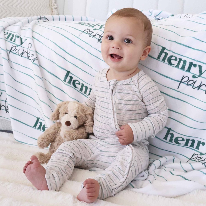 Sage’s Stripes Bamboo Waffle Convertible Zip Romper