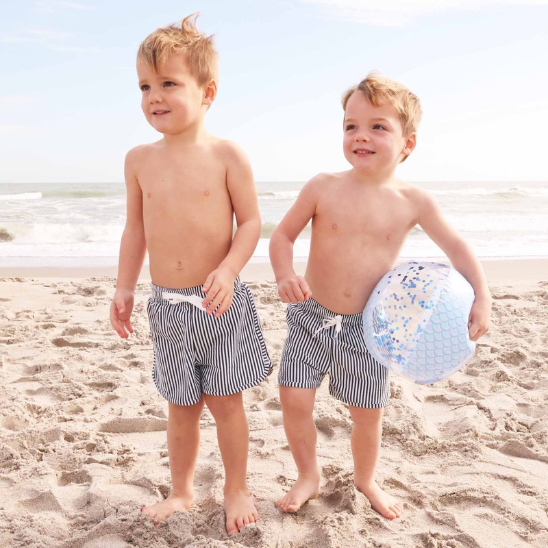 Boy’s Swim Trunks | Seersucker Navy