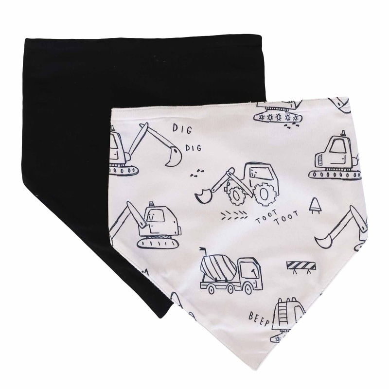 Doodle Dozers 2pc Bandana Bibs