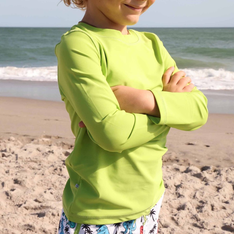 Long Sleeve Rash Guard Shirt | T-Rex Green