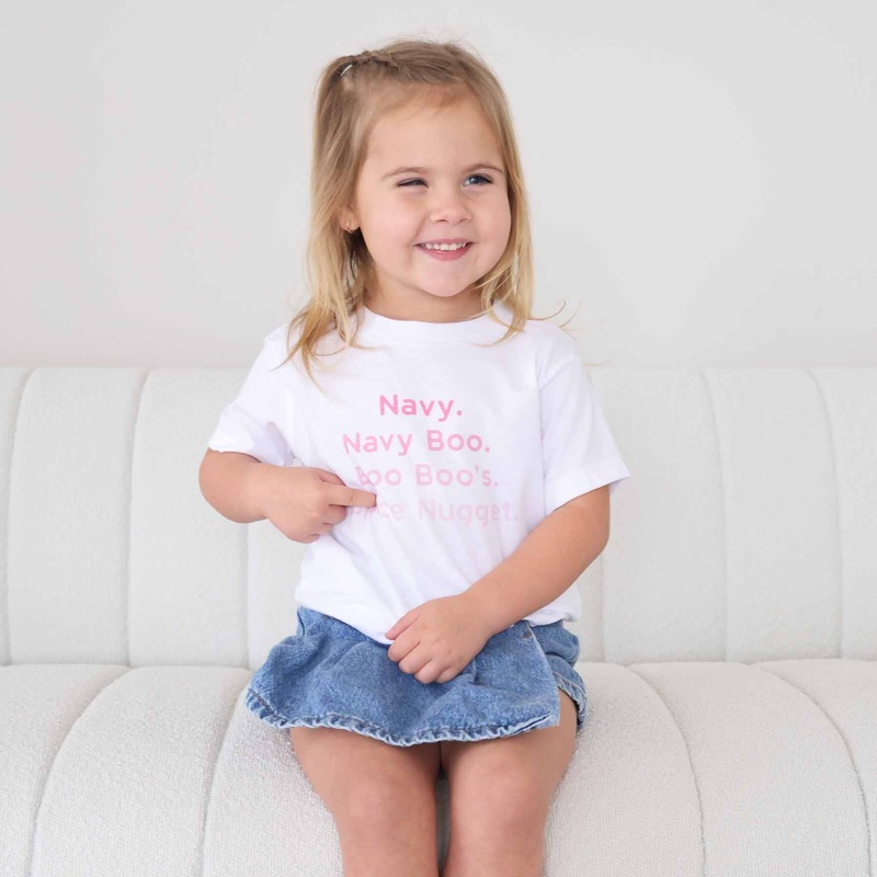 Personalized Bright Pink Nickname Kids Graphic Tee | White