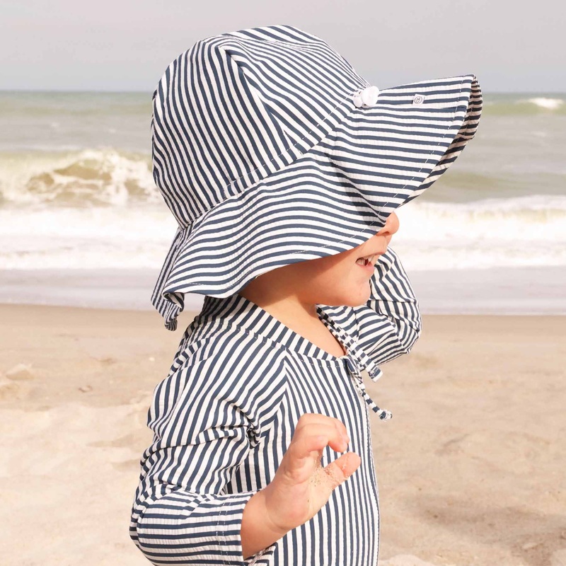 Printed Sun Hat | Seersucker Navy