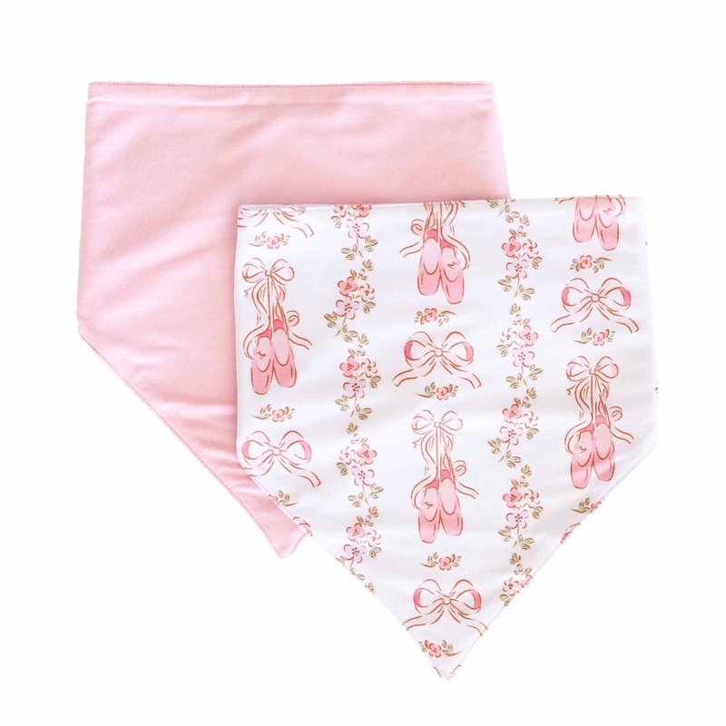 Ballet Blossoms 2pc Bandana Bibs