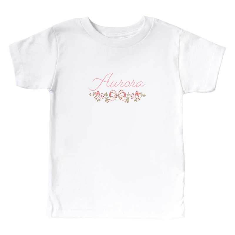 Personalized Ballet Blossoms Kids Graphic Tee | White