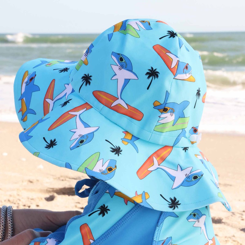 Printed Sun Hat | Surfin’ Sharks