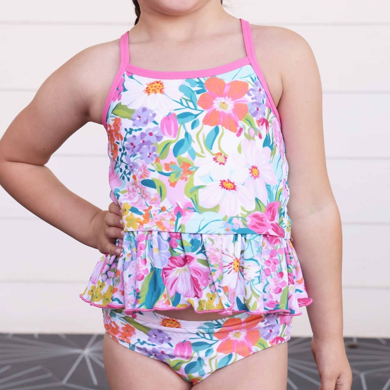 Two-Piece Strappy Tankini | Seaside Blooms