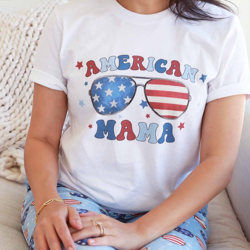 American Mama Graphic Tee | White