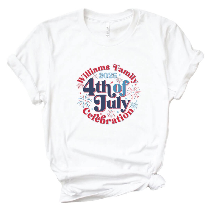 Personalized Family Celebration Graphic Tee | White