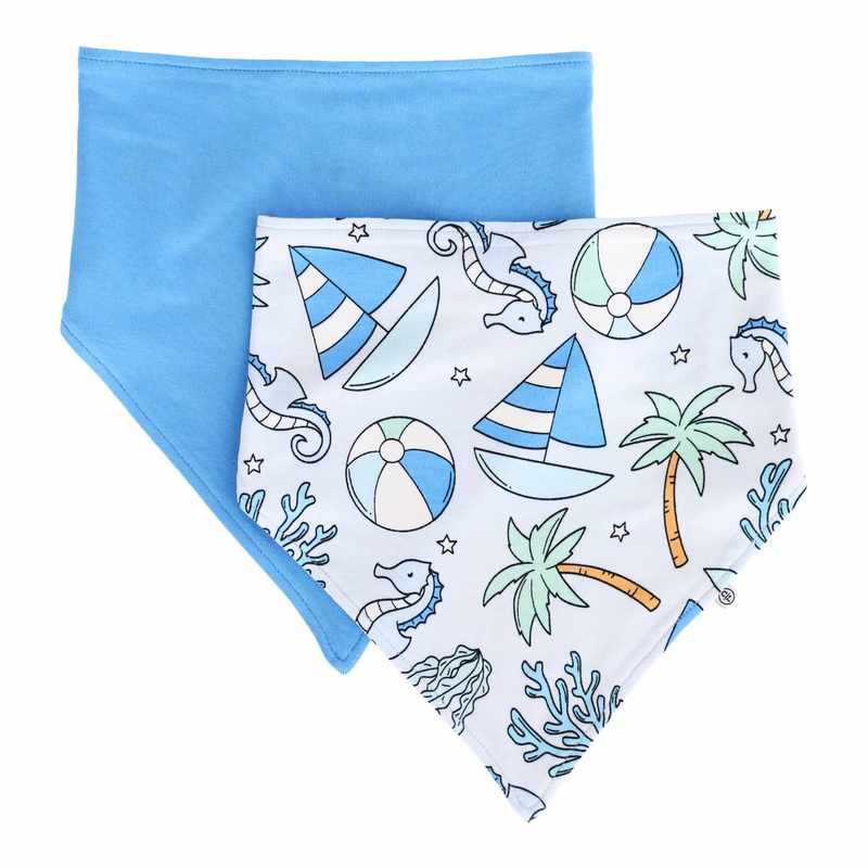 Tiny Tides 2pc Bandana Bibs | Blue