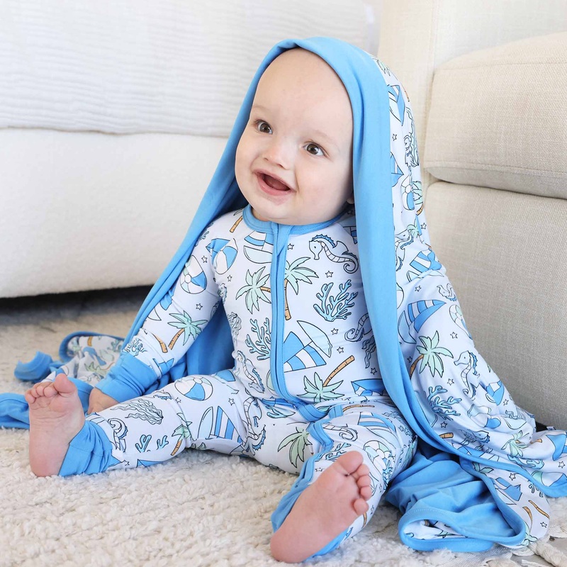 Tiny Tides Convertible Zip Romper | Blue