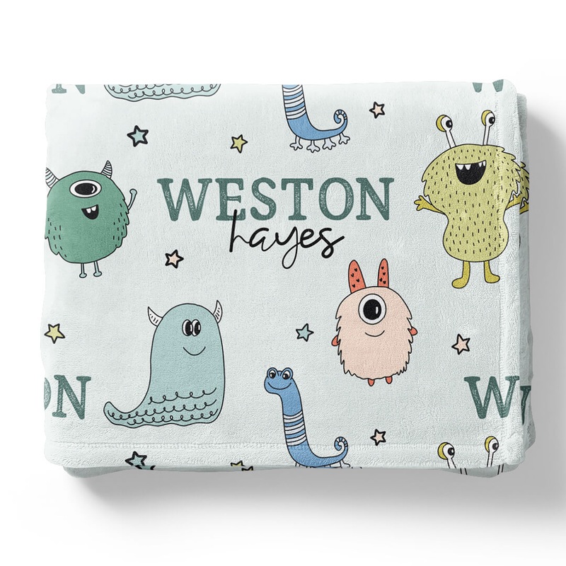Monster Mash Personalized Kids Blanket