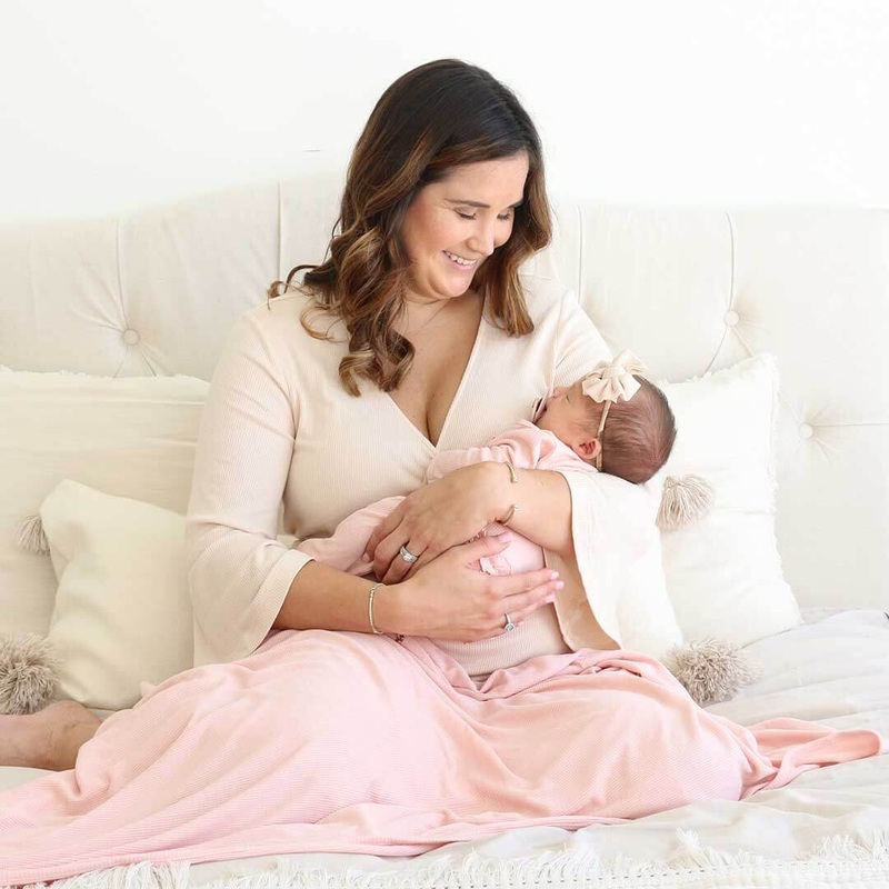 Oatmeal Bamboo Waffle Knit Maternity Robe