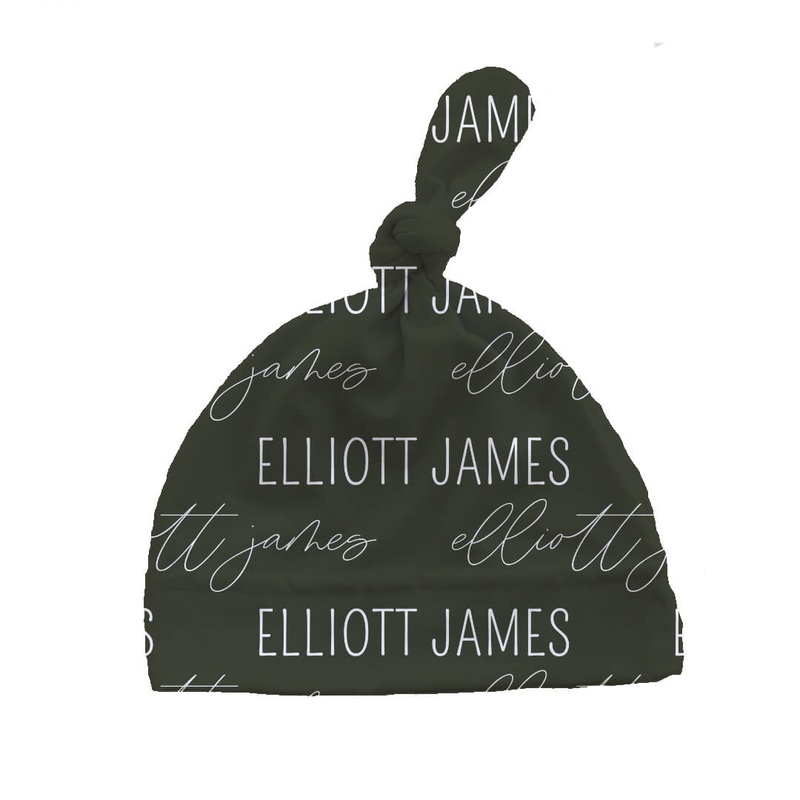 Olive Personalized Knotted Hat