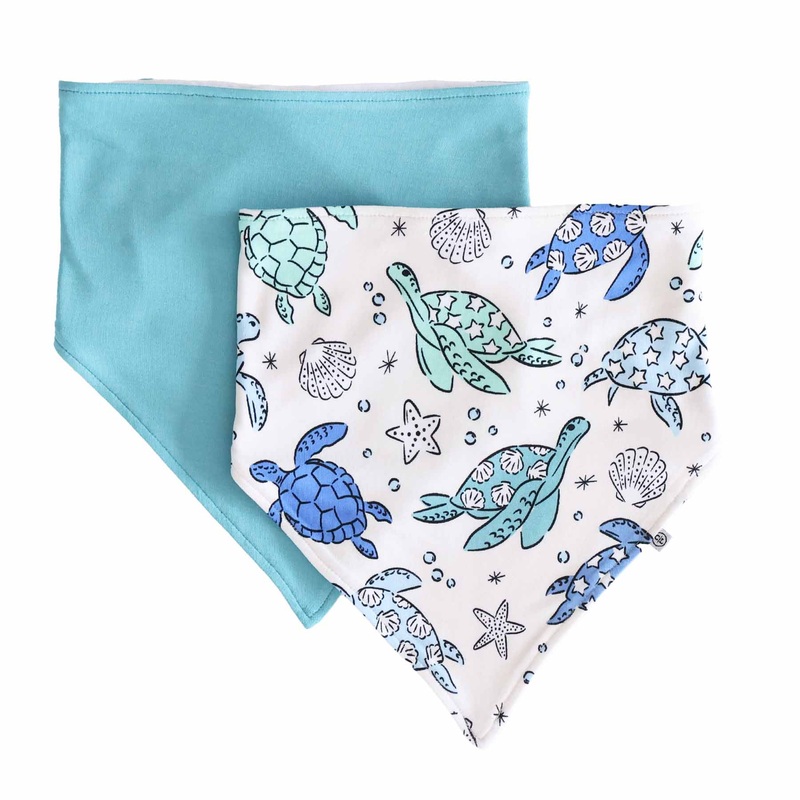 Sea Turtle Splash 2pc Bandana Bibs