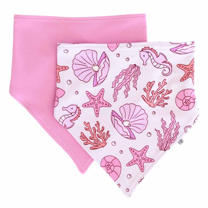 Tiny Tides 2pc Bandana Bibs | Pink