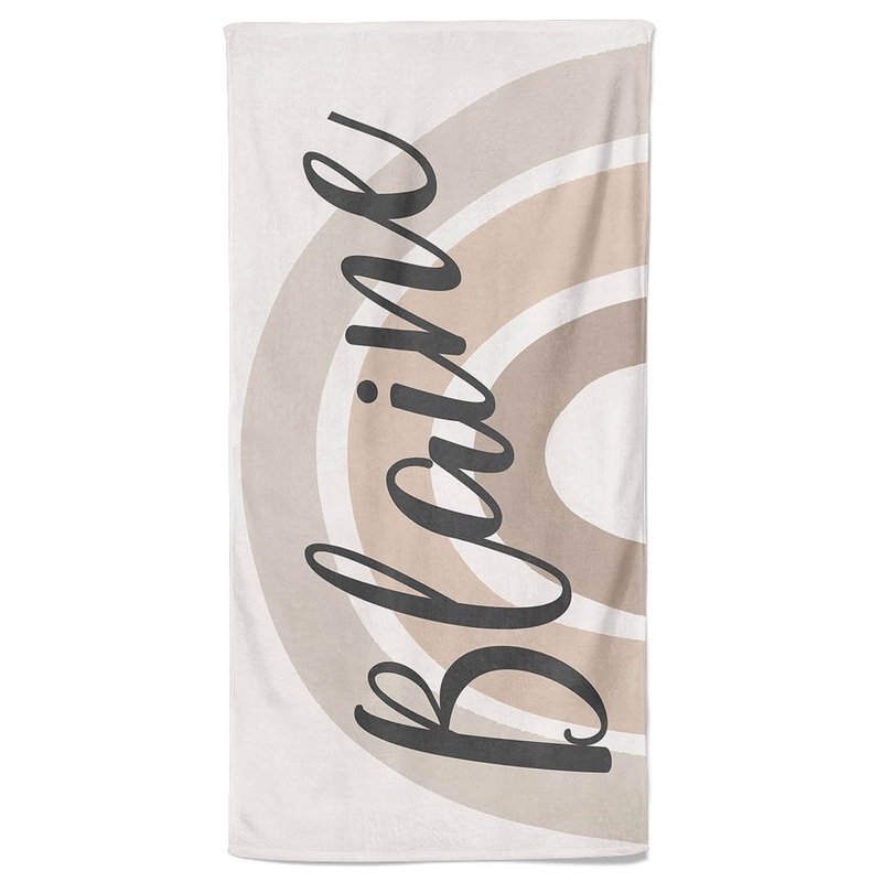 Rainbow Neutral Personalized Kids Beach Towel