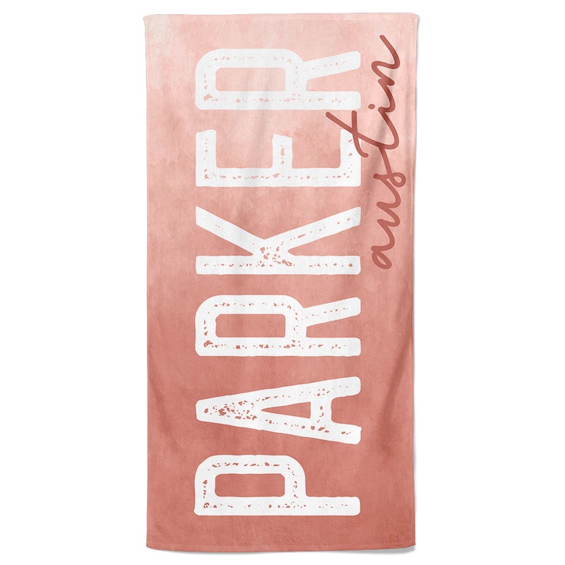 Rust Ombre Personalized Kids Beach Towel