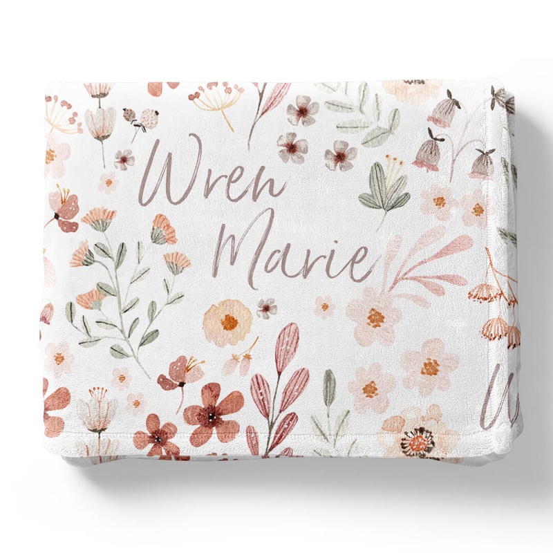 Wren’s Wildflower Personalized Toddler Blanket