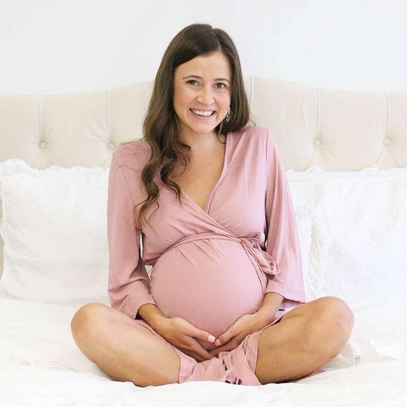 Solid Mauve Bamboo Knit Maternity Robe