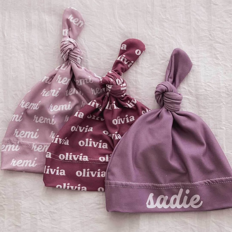 Violet Tones Personalized Knotted Hat