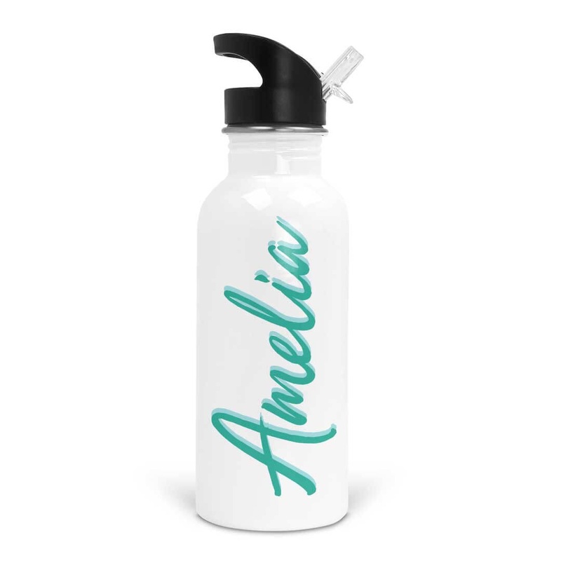 Waves & Sky Script Personalized Kids Water Bottle